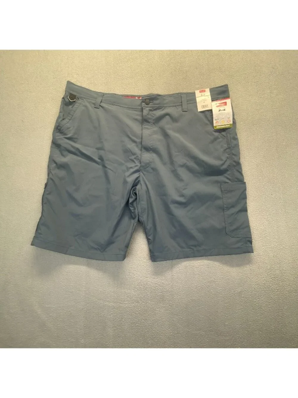 Wrangler Shorts Mens 48 Gray Performance Utility Comfort Flex Waistband UPF 30